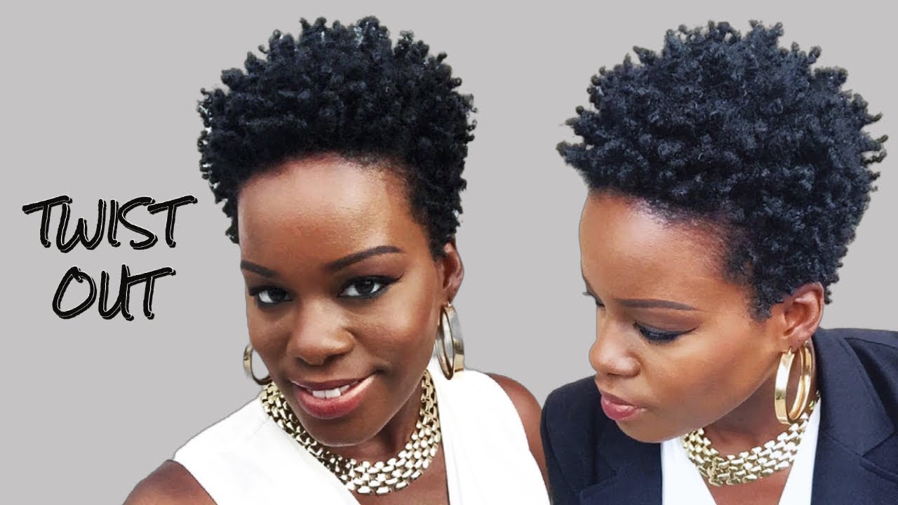 Twist Out On 4C Tapered TWA Tutorial - YouTube