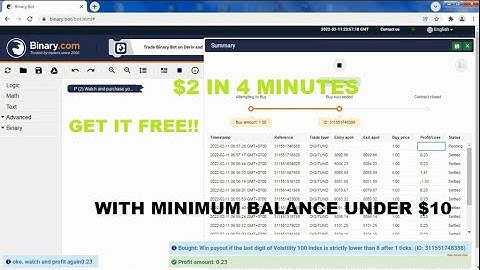 BINARY BOT LOW BALANCE FREE DOWNLOAD l OVER UNDER l LOW RISK l WITH BALANCE UNDER $10