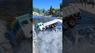 John Deere Tractor Saves Truck from Falling in Waterfalls 😱 #youtubeshorts #shorts #viral