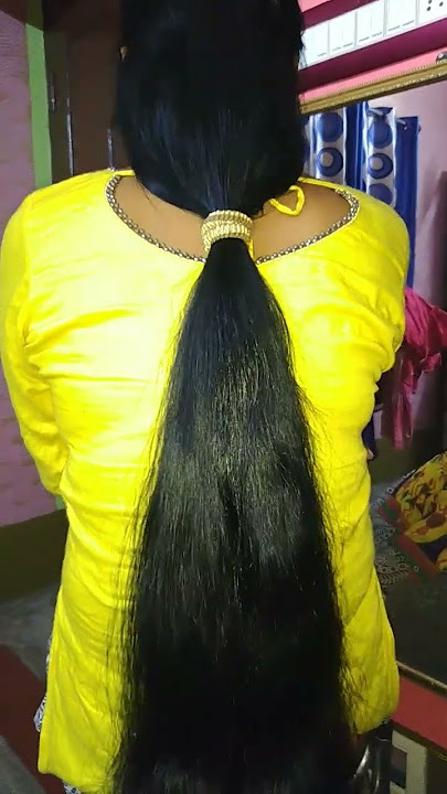 black, silky, sinning long hair girl.#hairstyle #viralvideo #shortsfeed #longhair