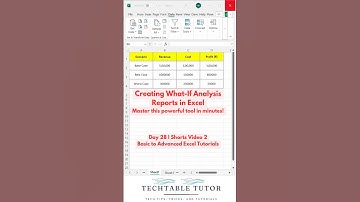What-If Analysis in Excel 🚀 | Create Powerful Scenario Reports in Minutes! day 28, Video 2 #excel
