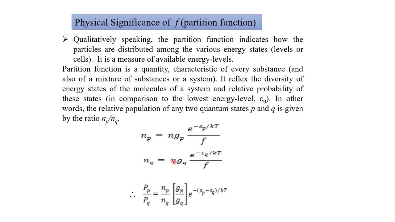 Partition Function Introduction and significance - YouTube