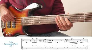 Miniatura de vídeo de "Syncopated Funk Backing Track For Bass & Bass Lesson/Lick (Tower Of Power)"