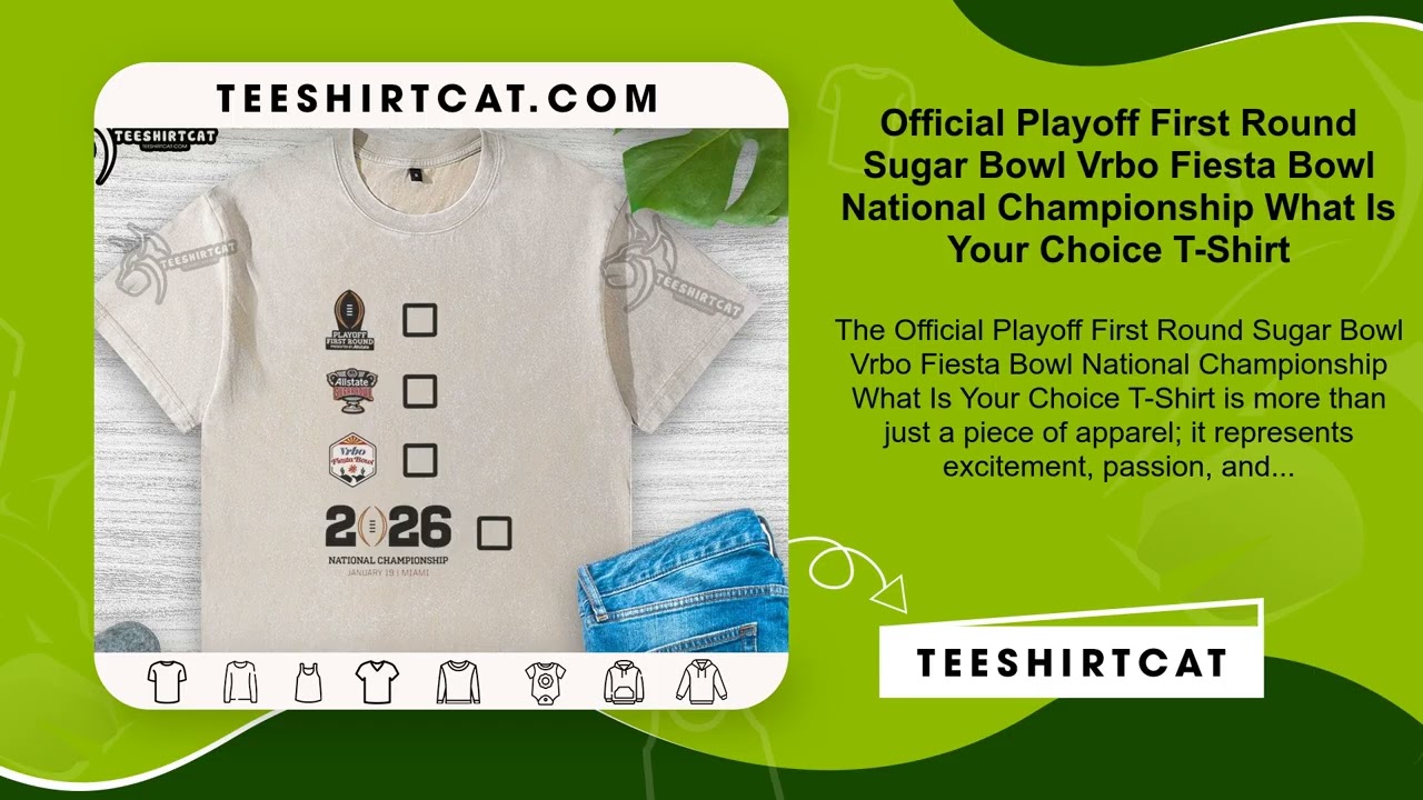 Official Playoff First Round Sugar Bowl Vrbo Fiesta Bowl National Championship T-Shirt