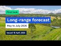 Climate and water long-range forecast, issued 16 April 2026