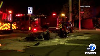 2 dead after fiery car crash in Lancaster