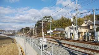 JR奈良線　複線化 カーブ　221系が走る　山城多賀　→　玉水　2021/1/10