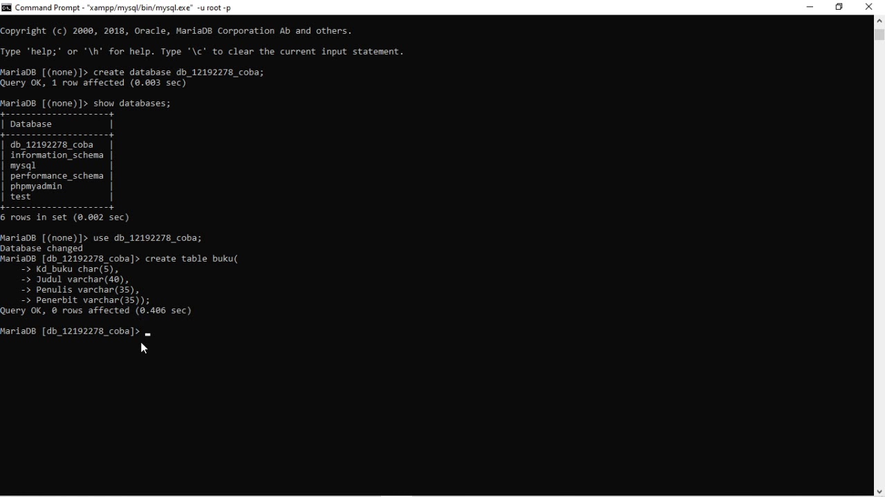 CONTOH SOAL MYSQL DAN JAWABANNYA - YouTube