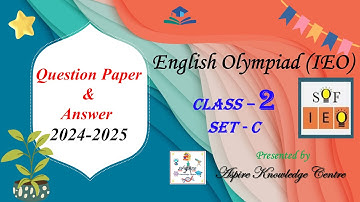 English Olympiad Class 2 question paper 2024 Set-C | SOF IEO Class 2 English Olympiad 2024 #v14