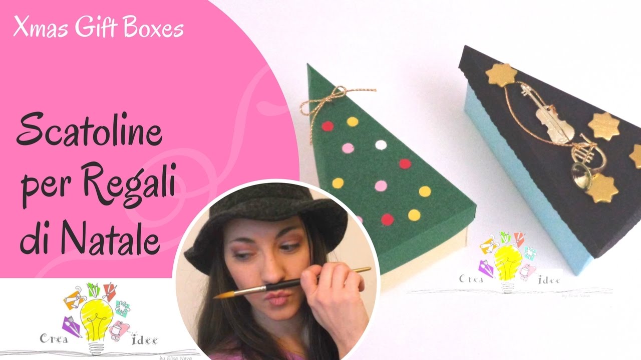Scatole Per Regali Di Natale.Scatoline Per Regali Di Natale Christmas Gift Boxes Tutorial Diy Di Creaidee Youtube