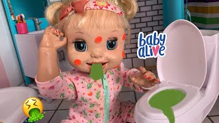 Baby alive Danielle gets sick and throws up!