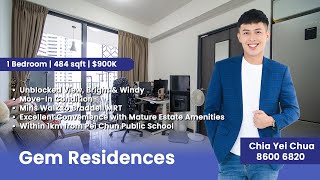 Gem Residences | 1BR | 484 sqft | Mins Walk to Braddell MRT & Amenities | 4 Stations to Orchard