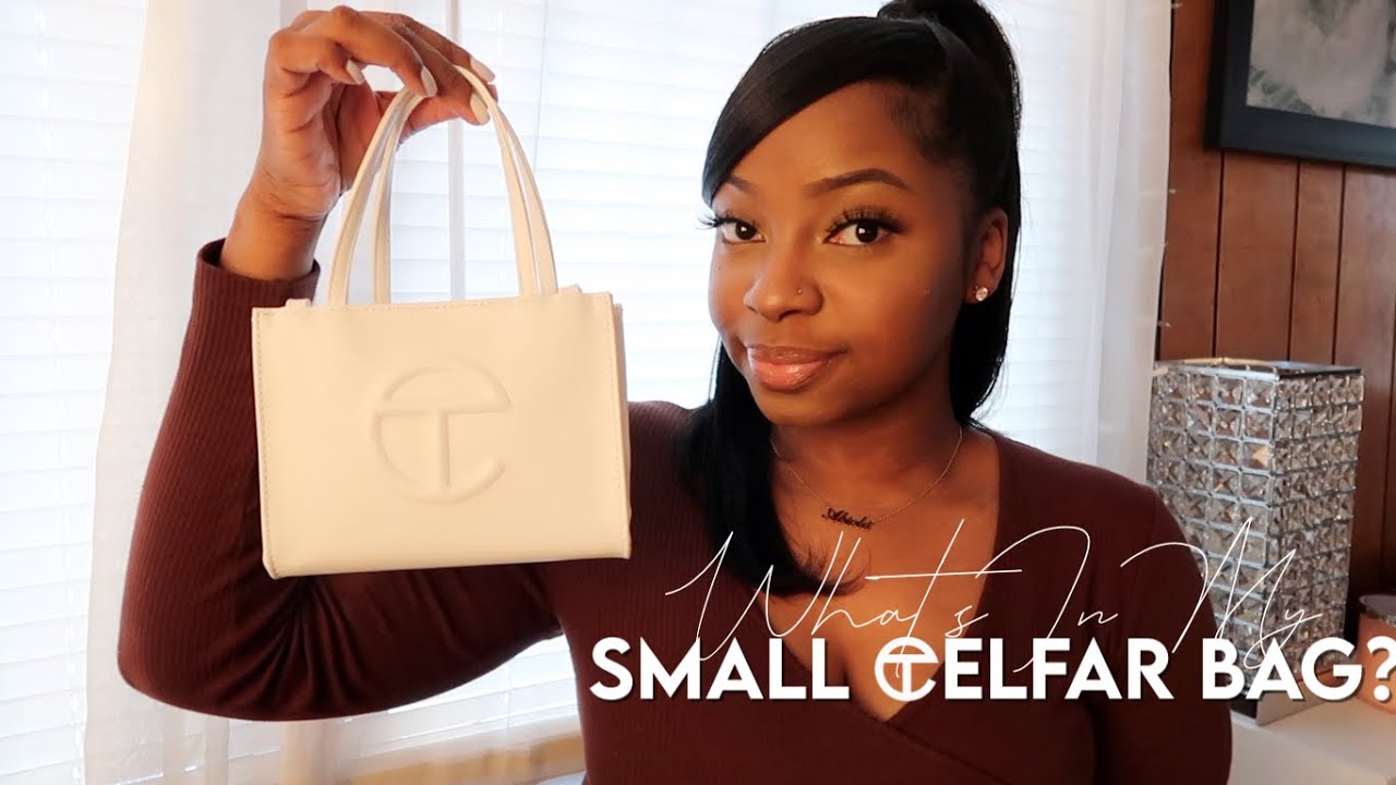 WHAT’S IN MY BAG? telfar small white shopping bag | Abiola K.