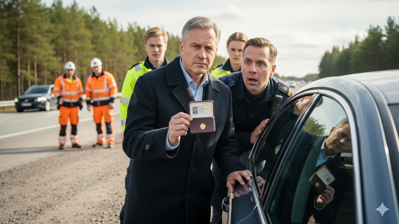 Poliskontroll Går Fel - När Föraren Visar Sitt ID-kort Tystnar Alla.