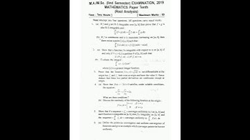 Hnbgu 2019 Real analysis Question paper#shorts#trending#playlist link is in comment box👉