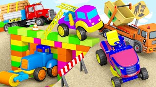 Trucks Construction for Kids - Excavator, Dump Truck, Mixer Truck - toy unboxing jugnu kids