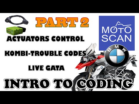MOTO SCAN APP TUTORIAL PART 2- KOMBI -TROUBLE CODES – LIVE DATA – ACTUATORS CONTROL - CODING