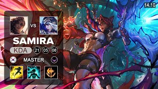 Samira vs Ashe ADC - KR Master - Patch 14.10 Season 14