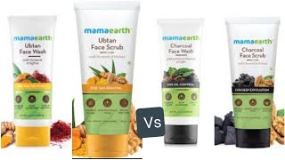 Mamaearth Charcoal face scrub Vs Mamaearth Ubtan face scrub | Which one best for your skin |