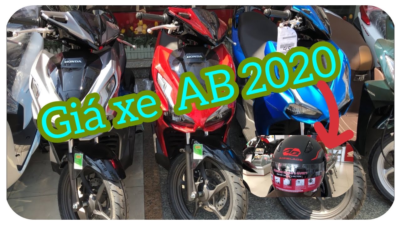 Giá xe Honda AB đầu 2020 tặng nón bảo hiểm cả đầu - YouTube