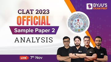 CLAT 2023 Sample Paper | CLAT Sample Paper Analysis with Solutions | CLAT Exam Official Sample Paper