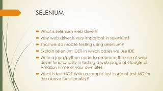 Mphasis Selenium Automation Testing Interview Questions