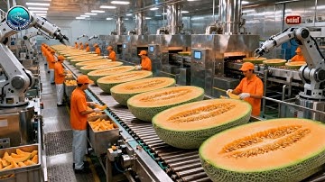 Inside a Modern Cantaloupe Factory: From Whole Melons to Melon Purée Base (Full Process)