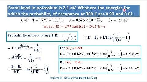Numerical problems based on Fermi Dirac distribution function