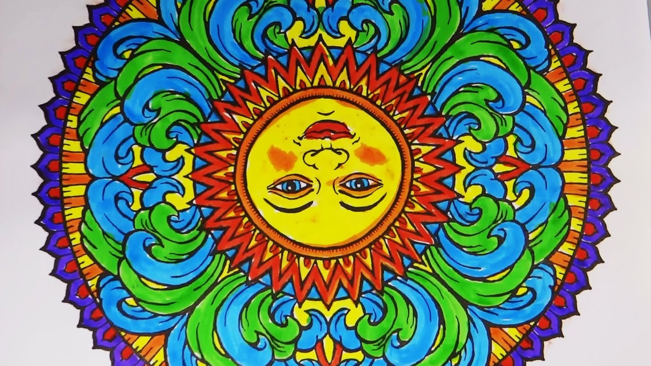 Coloring Book Sunrise Mandala YouTube