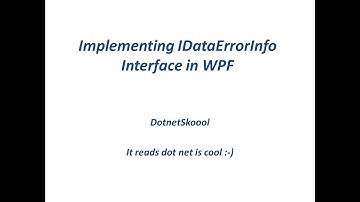IDataErrorInfo Interface in WPF