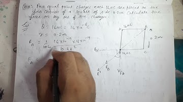 Four equal charges placed at the corners of a square. calculate force on any one of  charge