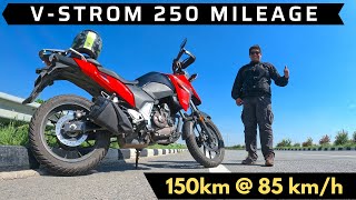 Suzuki V Strom 250 Highway Mileage Run || Fuel Economy at 85 km/h Touring Speeds || 91Wheels