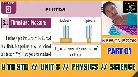 Fluids  Part 1  Std 9  Unit 3  Physics  Science  TN Text Book