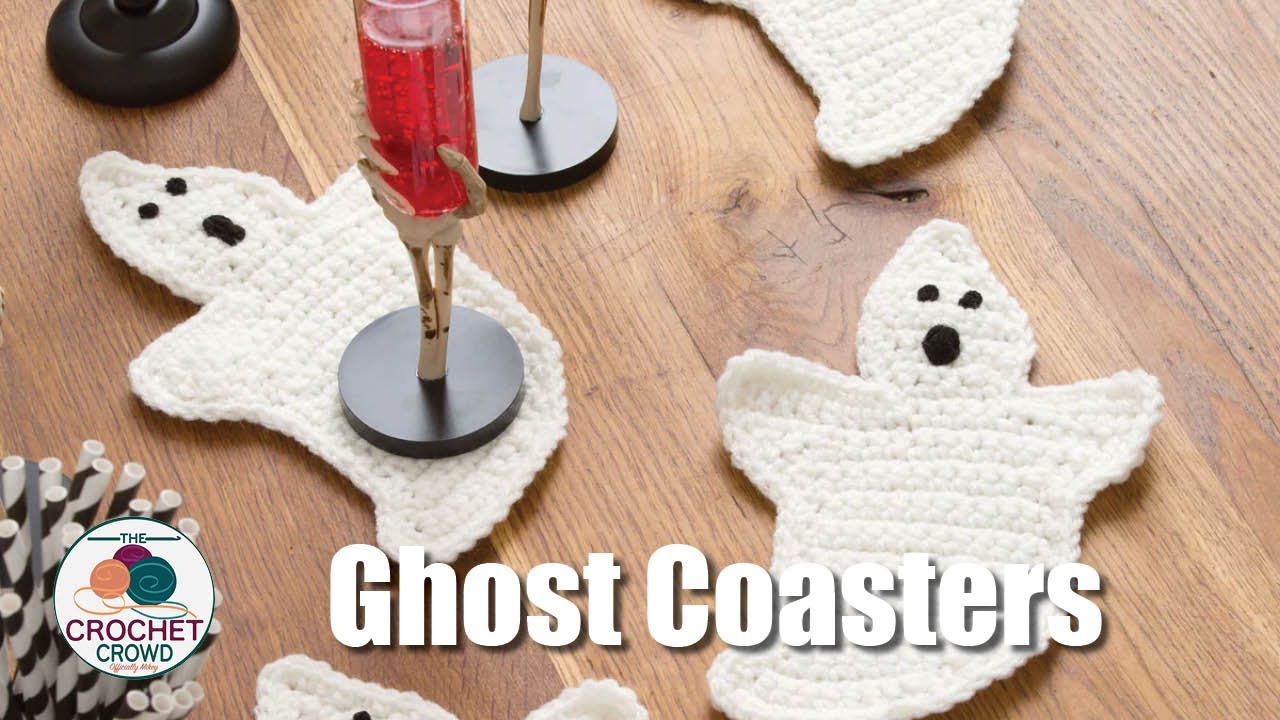 Crochet Ghost Coasters | EASY | The Crochet Crowd