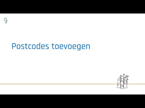 Productbeheer: postcodes toevoegen