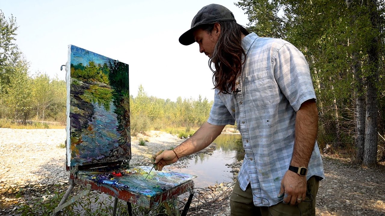 Plein Air Painting Demonstration: Quiet River Scene, Montana 