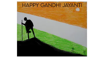 Gandhi Jayanti Drawing easy | Gandhiji drawing for beginners - step by step | Gayatri's Food