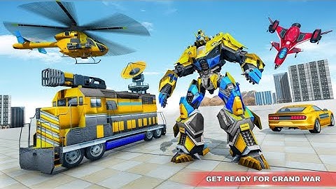 Train Robot Car Game – Helicopter Robot Game Go Jins - Robot Games and Shooting Games Gameplay