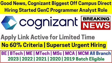 Cognizant Biggest Recruitment 2023 | Cognizant Off Campus Drive 2023-2019 Batch | Programmer Analyst