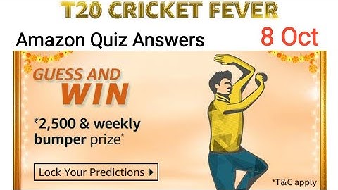 Amazon Guess And Win Quiz Answers Today | 8 October 2020 | Win ₹2,500 as Amazon Pay Balance