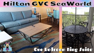 Hilton Grand Vacations Club SeaWorld Orlando Room Tour | 1 Bedroom King Suite with Queen Sofabed