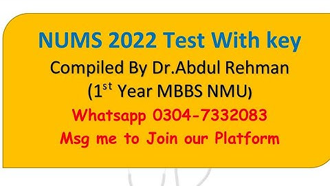 NUMS 2022 Test Keys | Clean Pdf #nums