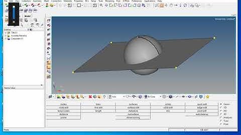 Creating a hole in surface and solid object using Hypermesh software|| for beginners.