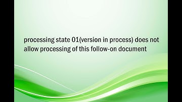 processing state 01(version in process) does not allow processing of this follow-on document Error