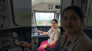 Indian railway shots video cute girl loco pilot video #railway #train #explore #sahid #shorts