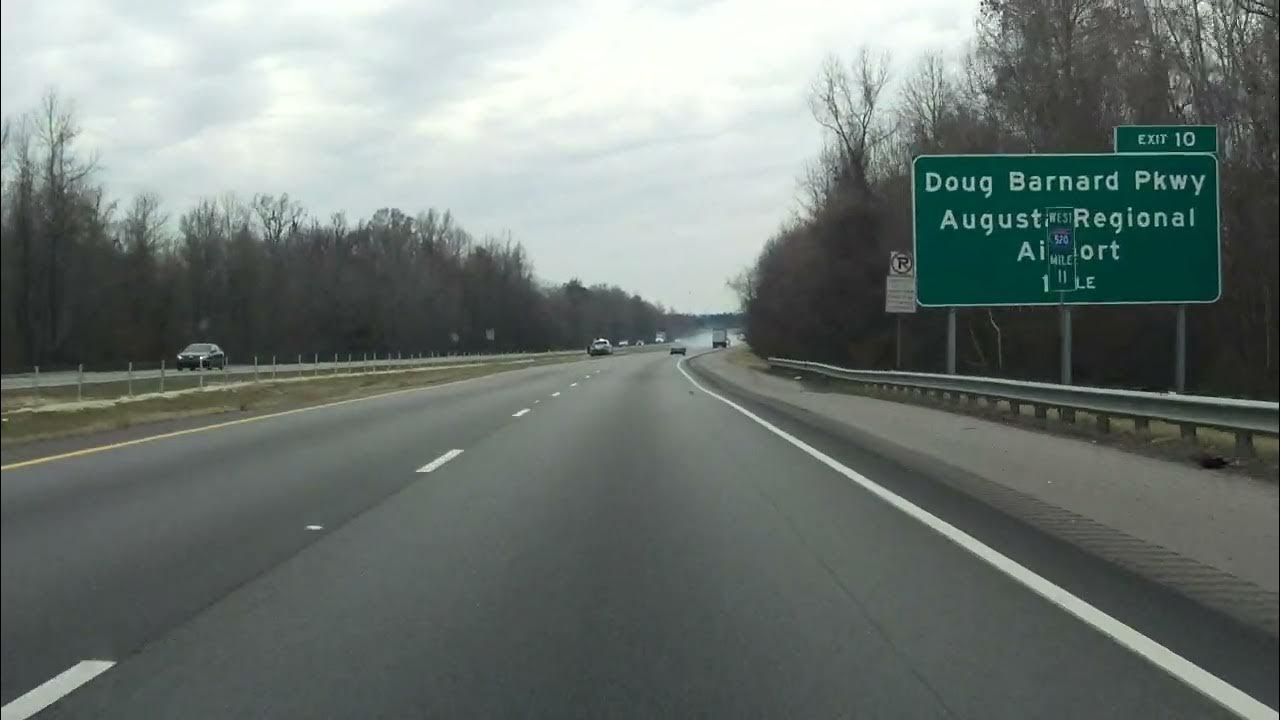 Bobby Jones Expressway (Interstate 520 Exits 16 to 7) westbound YouTube