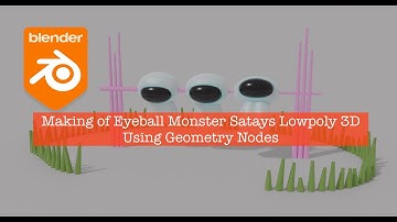 LIVENODING Eyeball Alien Monster Satay Low Poly 3D ART Using Geometry Nodes