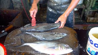 ACEHNESE SEAFOOD 🔪🔥|| 3 TREVALLY FISH CUTTING BY EXPERT FISH CUTTER IN FISH MARKET