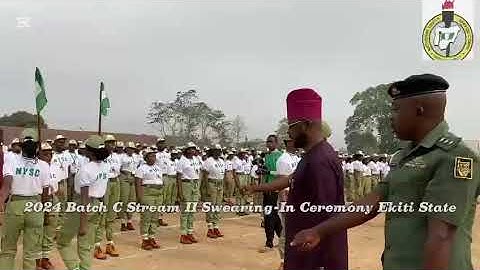 Hon. Adesola Gold Adedayo at the 2024 NYSC Batch C stream II  swearing in ceremony of at Ise Ekiti.