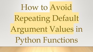 How to Avoid Repeating Default Argument Values in Python Functions